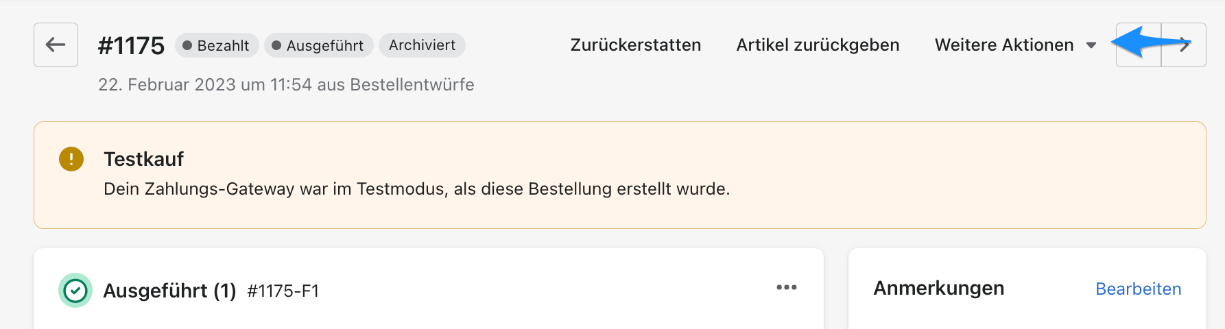 Versandlabel Erstellungseite öffnen