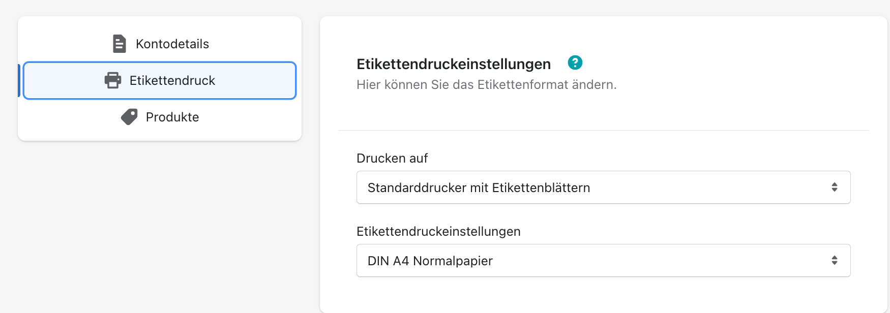 Druckeinstellungen 1
