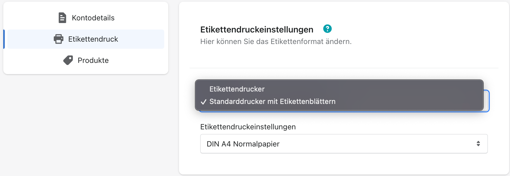 Druckeinstellungen 2