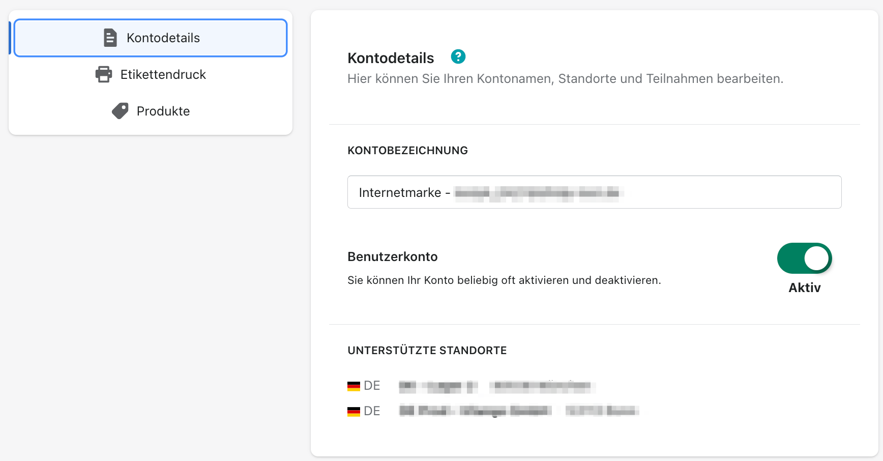 Internetmarke bearbeiten