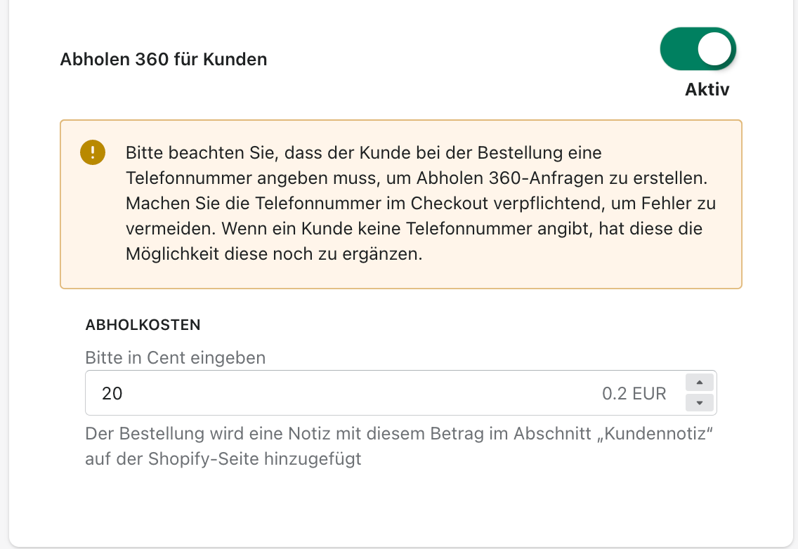 Kundenabholung