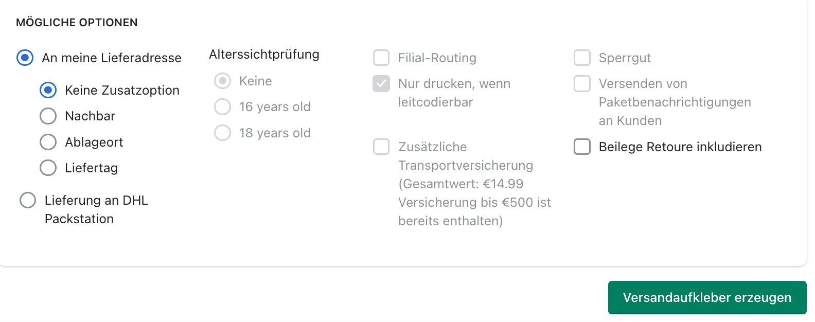 Labelerstellung