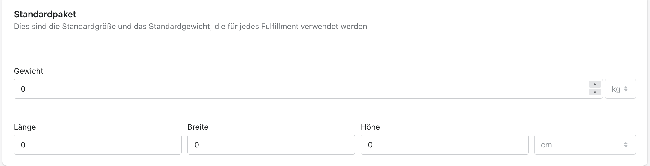 Standardpaket Standardpaket