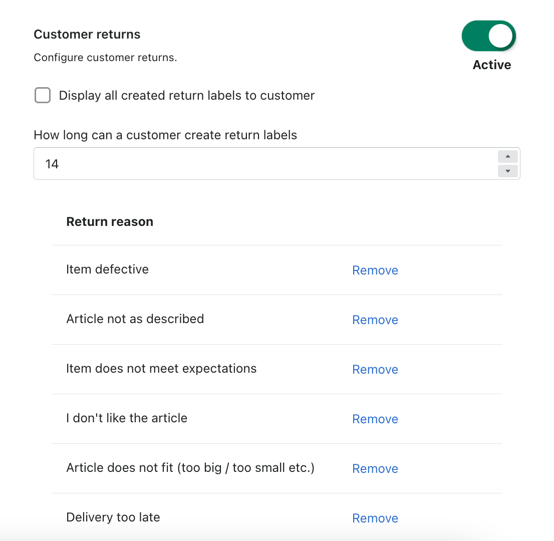 Customer returns