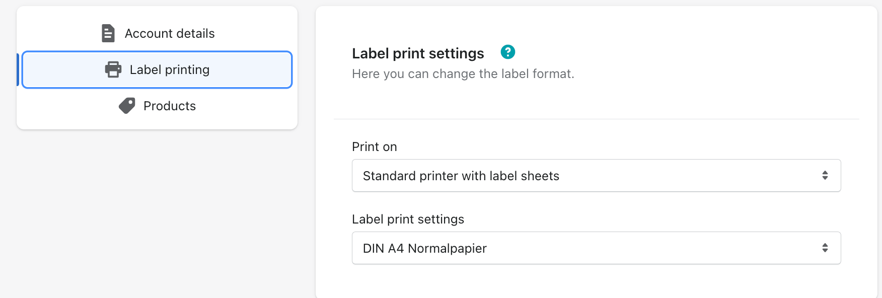 Print settings 1