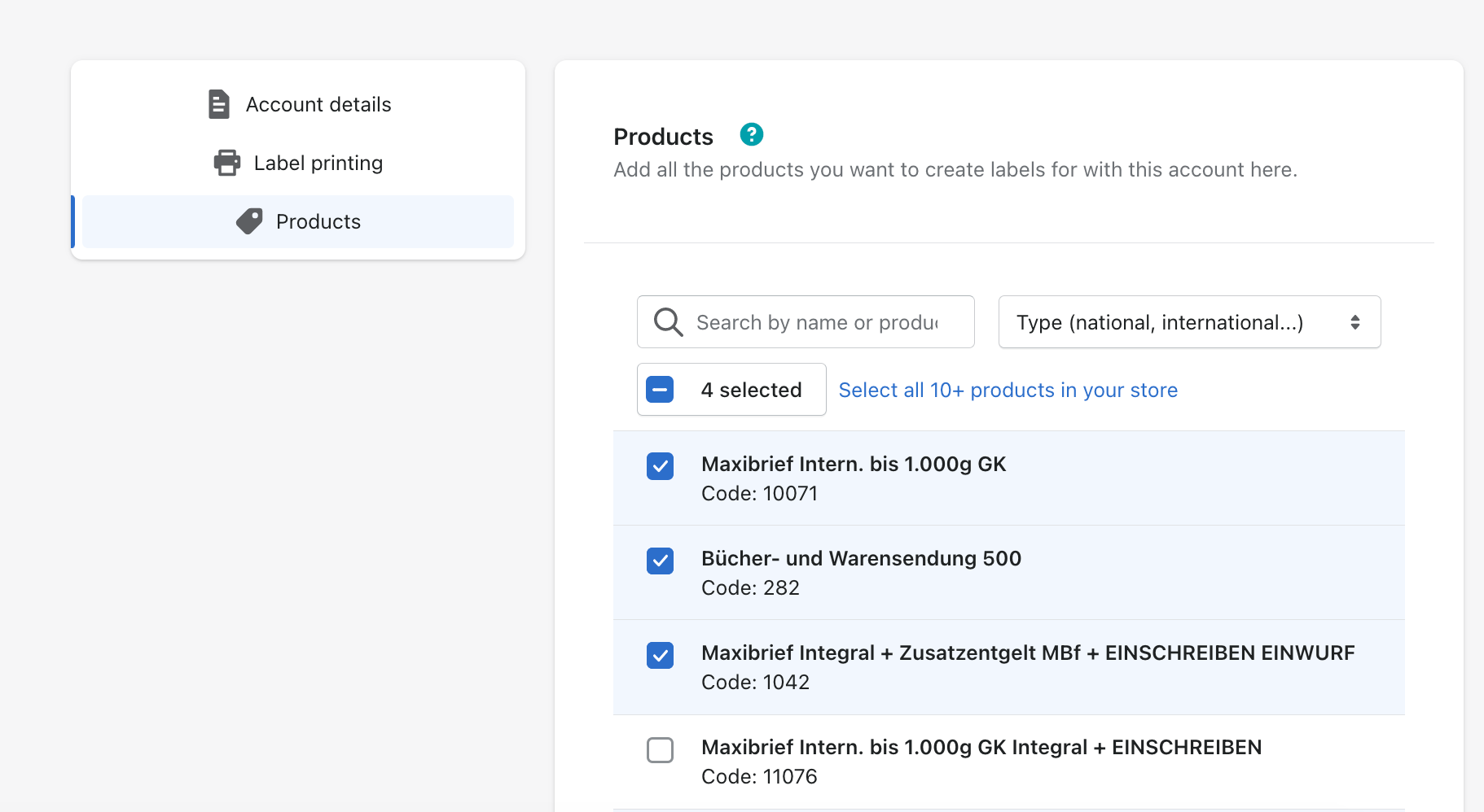 select products