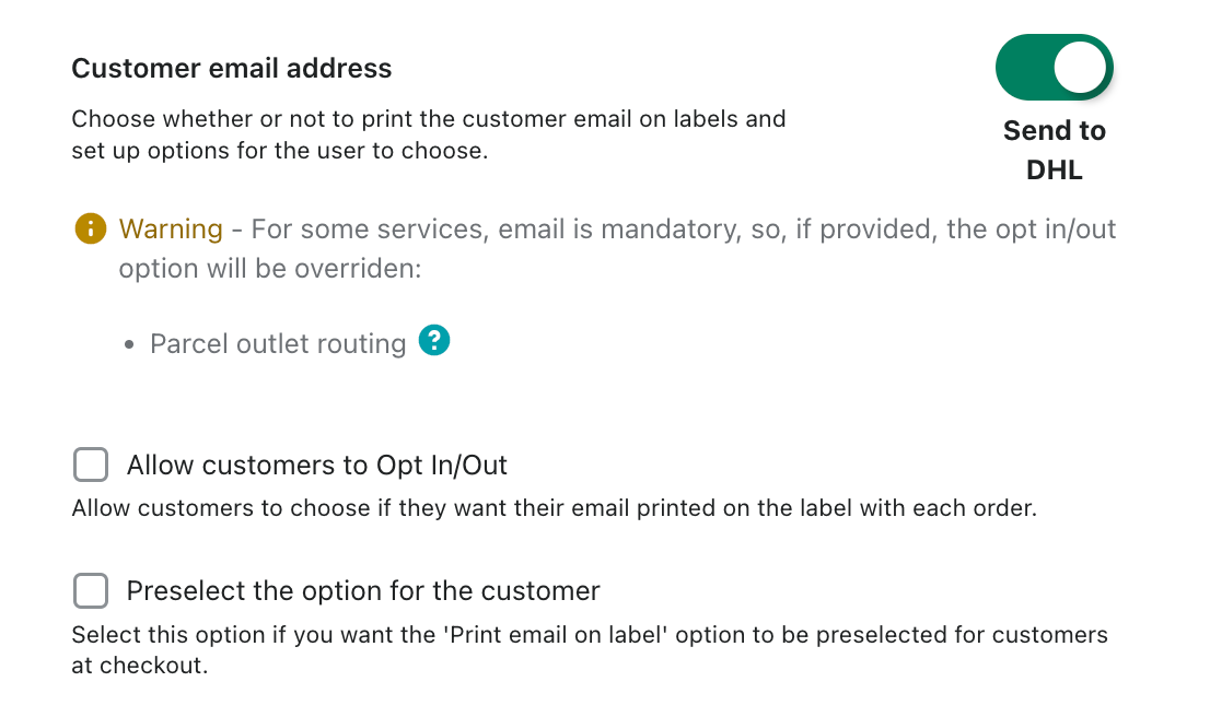 Email customer 1