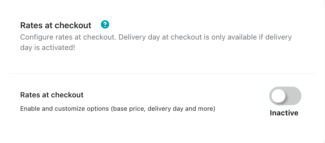 rates at checkout